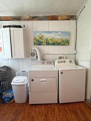 Interior, Washer, Wood Texture Flooring