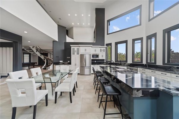 Dining room, Interior, Kitchen, Recessed Lighting, Stainless Steel Appliances