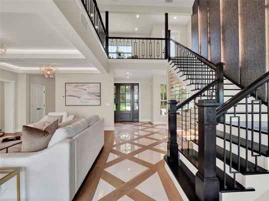 Chandelier, Interior, Living room, Recessed Lighting