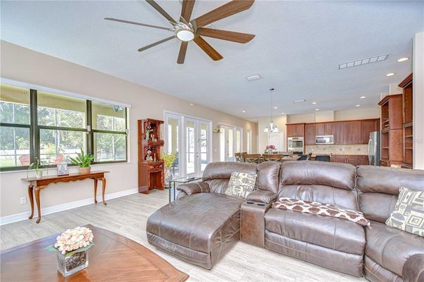 Interior, Kitchen, Living room, Pendant Lights, Recessed Lighting, Stainless Steel Appliances, Wood Texture Flooring