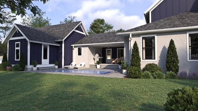 Backyard, Exterior, Facade, Ranch