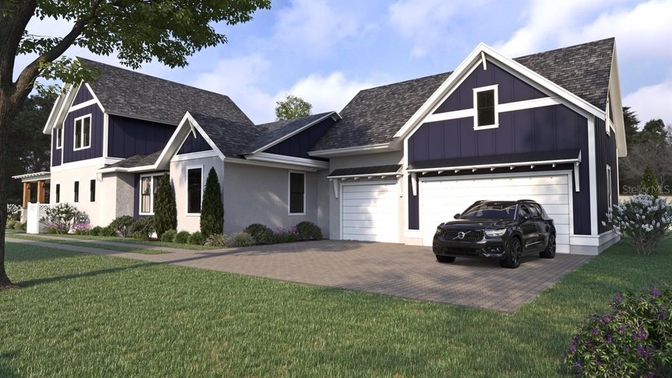 Attached, Exterior, Facade, Ranch