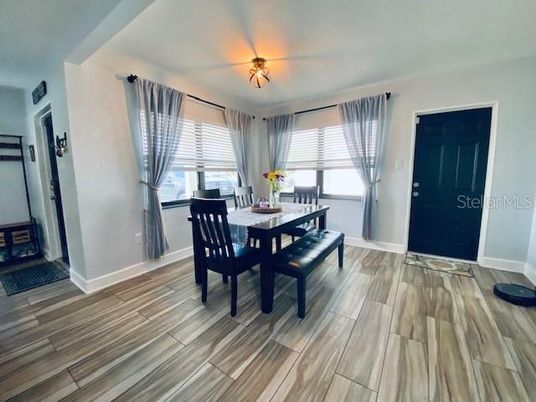 Dining room, Interior, Wood Texture Flooring