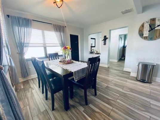 Dining room, Interior, Wood Texture Flooring