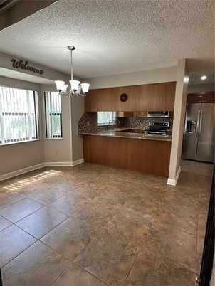 Chandelier, Interior, Kitchen, Stainless Steel Appliances