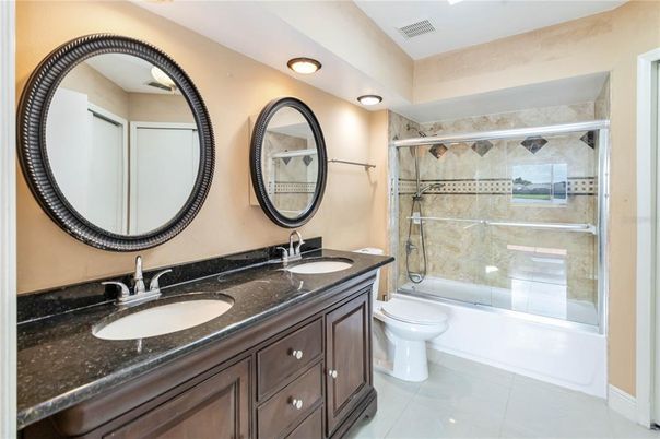 Bathroom, Dual Sink Vanities, Glass Shower, Interior