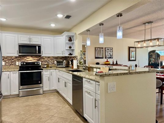 Interior, Kitchen, Pendant Lights, Recessed Lighting, Stainless Steel Appliances