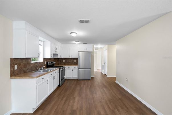 Interior, Kitchen, Wood Texture Flooring
