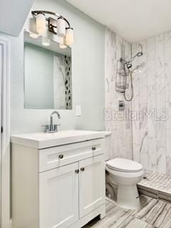 Bathroom, Interior, Marble Walls, Wood Texture Flooring