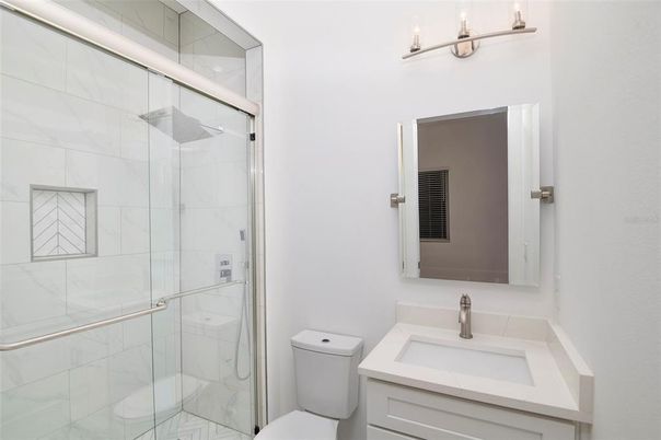 Bathroom, Glass Shower, Interior, Marble Walls
