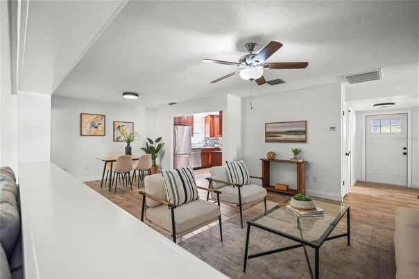 Dining room, Interior, Kitchen, Living room, Wood Texture Flooring