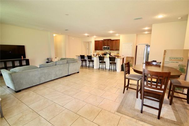 Dining room, Interior, Kitchen, Living room, Recessed Lighting