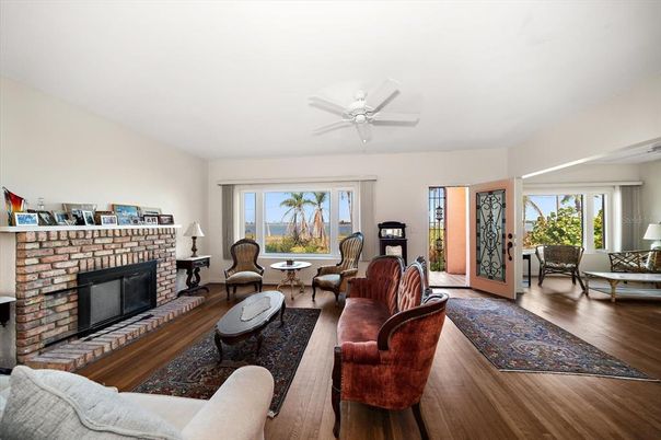 Fireplace, Interior, Living room, Water, Wood Texture Flooring
