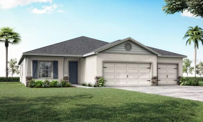 Attached, Exterior, Facade, Ranch