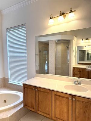 Bathroom, Dual Sink Vanities, Glass Shower, Interior