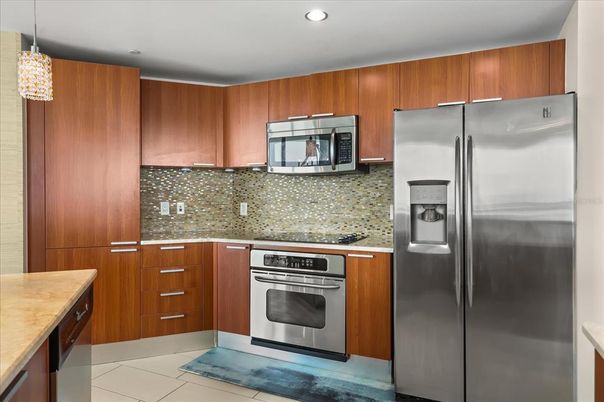 Interior, Kitchen, Pendant Lights, Recessed Lighting, Stainless Steel Appliances