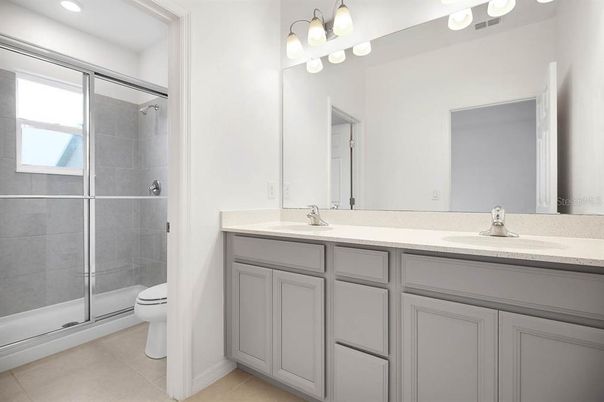 Bathroom, Dual Sink Vanities, Glass Shower, Interior