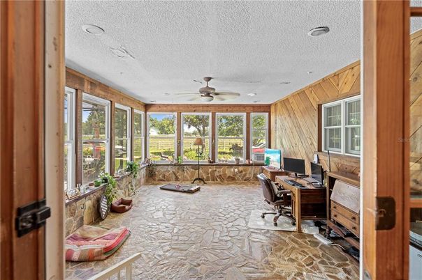 Home Office, Interior, Recessed Lighting, Wooden Walls