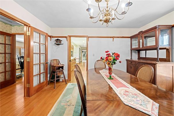 Chandelier, Dining room, Interior, Wood Texture Flooring