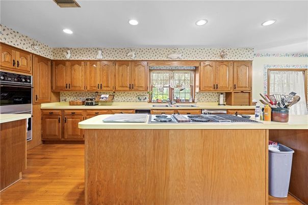 Interior, Kitchen, Recessed Lighting, Wood Texture Flooring