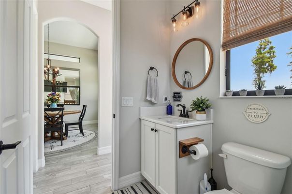 Bathroom, Chandelier, Dining room, Interior, Pendant Lights, Wood Texture Flooring