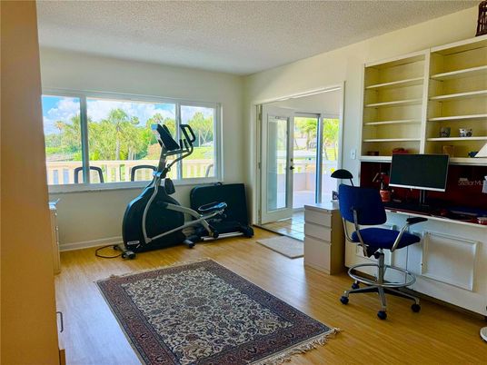 Fitness Equipment, Home Office, Interior, Wood Texture Flooring