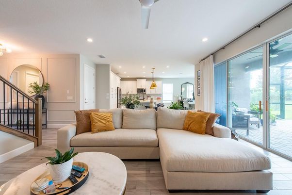 Interior, Kitchen, Living room, Pendant Lights, Recessed Lighting, Stainless Steel Appliances, Wood Texture Flooring
