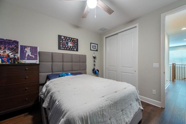 Bedroom, Interior, Recessed Lighting, Water, Wood Texture Flooring