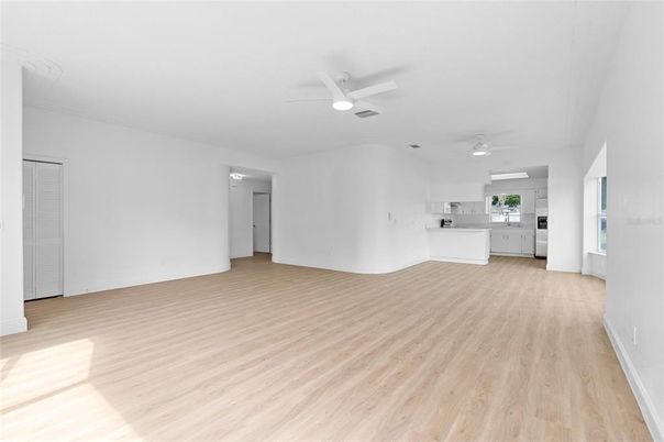 Empty room, Interior, Kitchen, Wood Texture Flooring