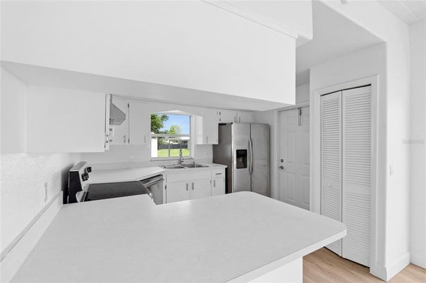 Interior, Kitchen, Stainless Steel Appliances, Wood Texture Flooring