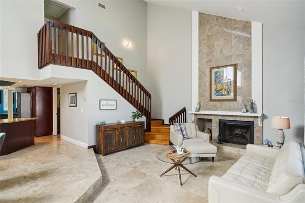 Fireplace, Interior, Living room, Recessed Lighting