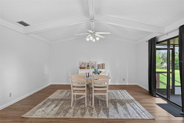 Dining room, Interior, Wood Texture Flooring