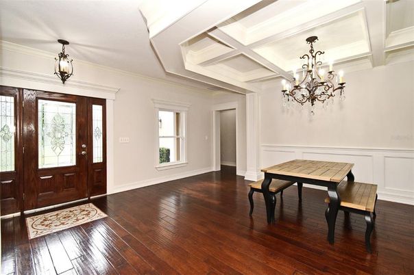 Chandelier, Interior, Wood Texture Flooring