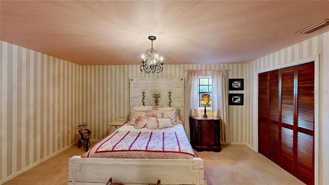 Bedroom, Chandelier, Interior