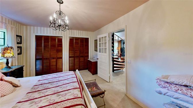 Bedroom, Chandelier, Interior