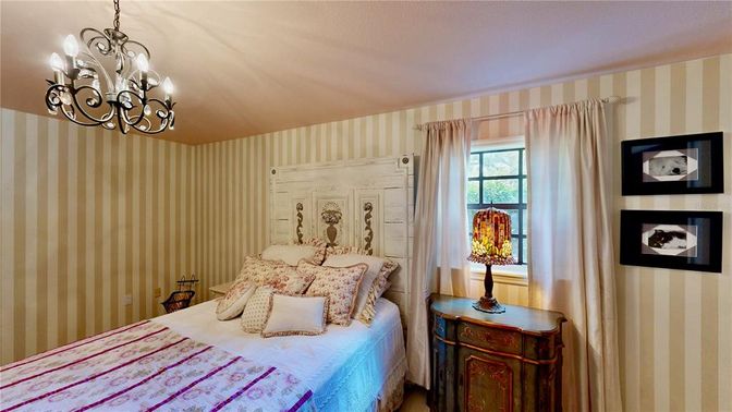 Bedroom, Chandelier, Interior