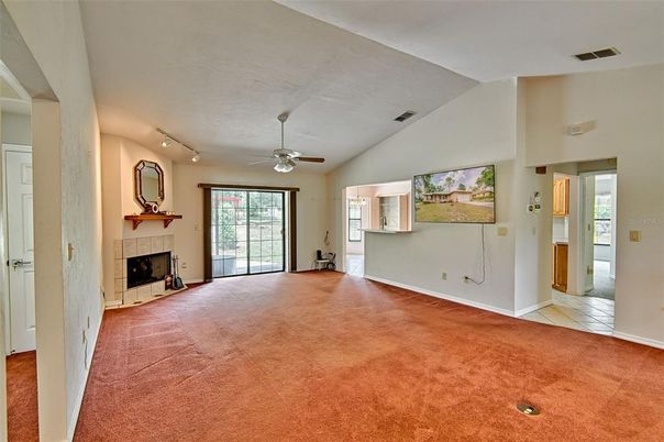 Empty room, Fireplace, Interior