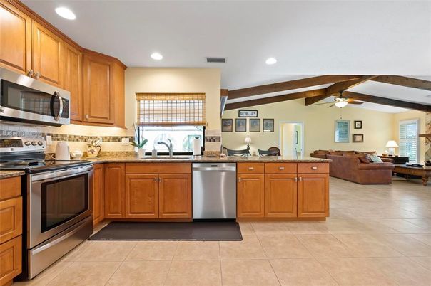 Interior, Kitchen, Living room, Recessed Lighting, Stainless Steel Appliances