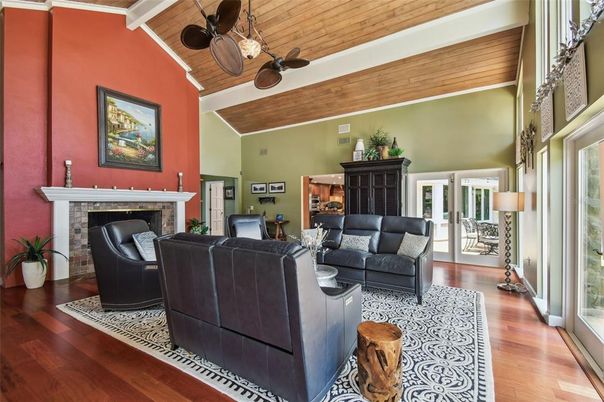 Fireplace, Interior, Living room, Wooden Ceilings, Wood Texture Flooring
