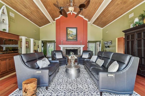 Fireplace, Interior, Living room, Wooden Ceilings, Wood Texture Flooring