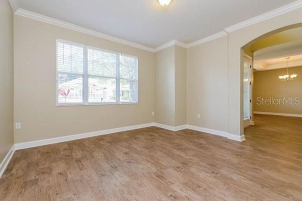 Chandelier, Empty room, Interior, Wood Texture Flooring