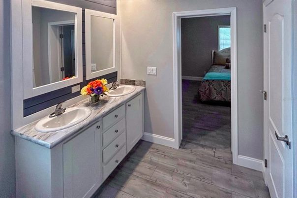 Bathroom, Bedroom, Dual Sink Vanities, Interior, Wood Texture Flooring