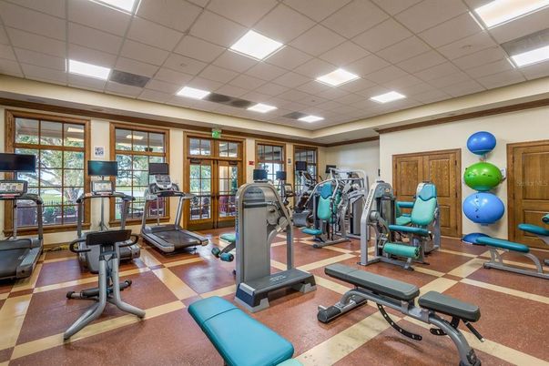 Fitness Equipment, Gym, Interior, Recessed Lighting