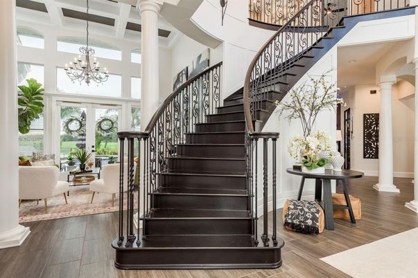Chandelier, Interior, Wood Texture Flooring