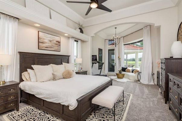 Bedroom, Chandelier, Interior, Recessed Lighting