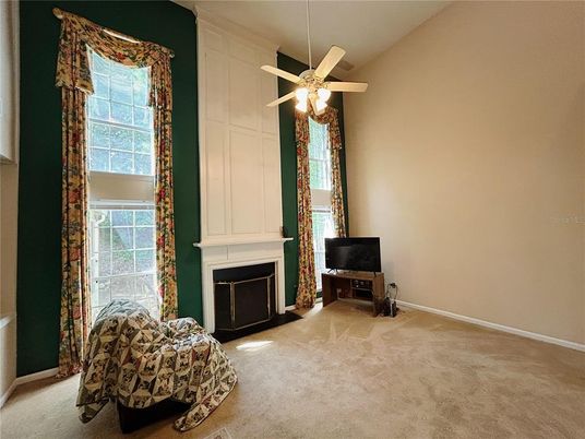 Empty room, Fireplace, Interior