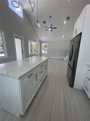 Interior, Kitchen, Marble, Pendant Lights, Recessed Lighting