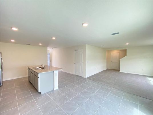 Empty room, Interior, Kitchen, Recessed Lighting