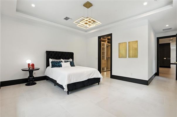 Bedroom, Interior, Pendant Lights, Recessed Lighting