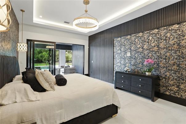 Bedroom, Interior, Pendant Lights, Recessed Lighting